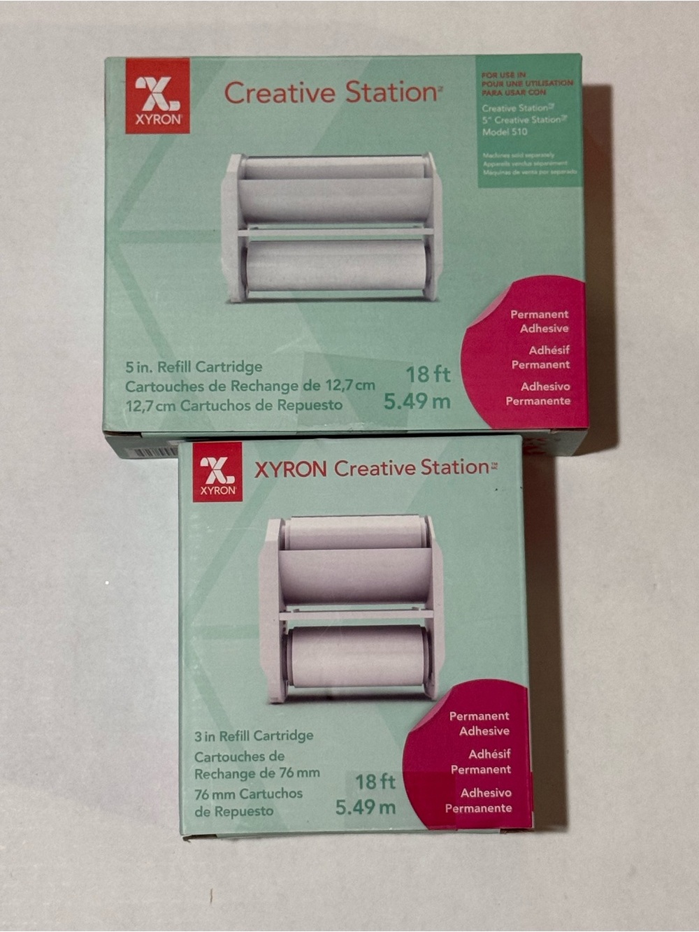 Xyron Creative Station Refill Cartridges 5" & 3" Permanent Adhesive Bundle